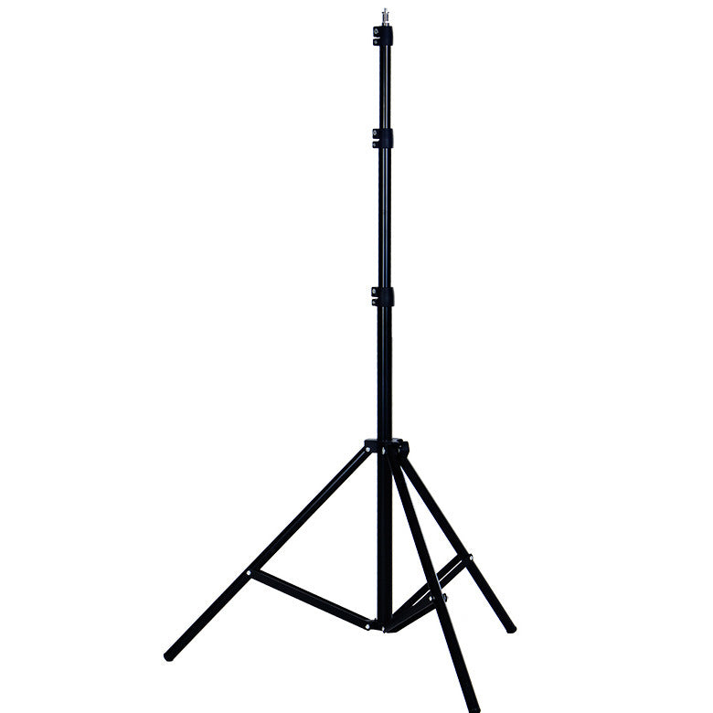 Black tripod stand on a white background