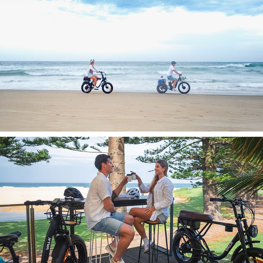 VALK Nomad Electric Fat Tyre Bike, 500W, 45km/hr, Throttle ebike, 20x4" Kenda Tyres, Shimano 7 spd, Suspension, Black-4