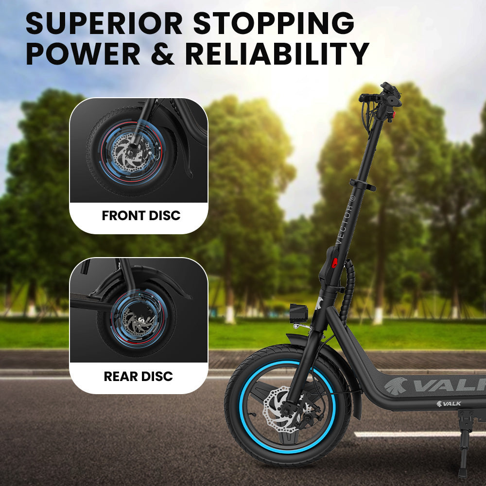 NNEDSZ VALK Electric Scooter with Seat, 30km Range, Disc brakes, 14" Tyres, Motorised eScooter for Adults Teens Commuter-4
