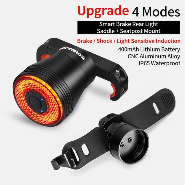 Bicycle Smart Auto Brake Sensing Light IPx6 Waterproof LED Charging Cycling Taillight Bike Rear Light Accessories Q5-9