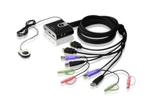 Aten CS692 2-Port USB HDMI/Audio Cable KVM Switch with Remote Port