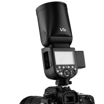 Camera flash unit on a white background