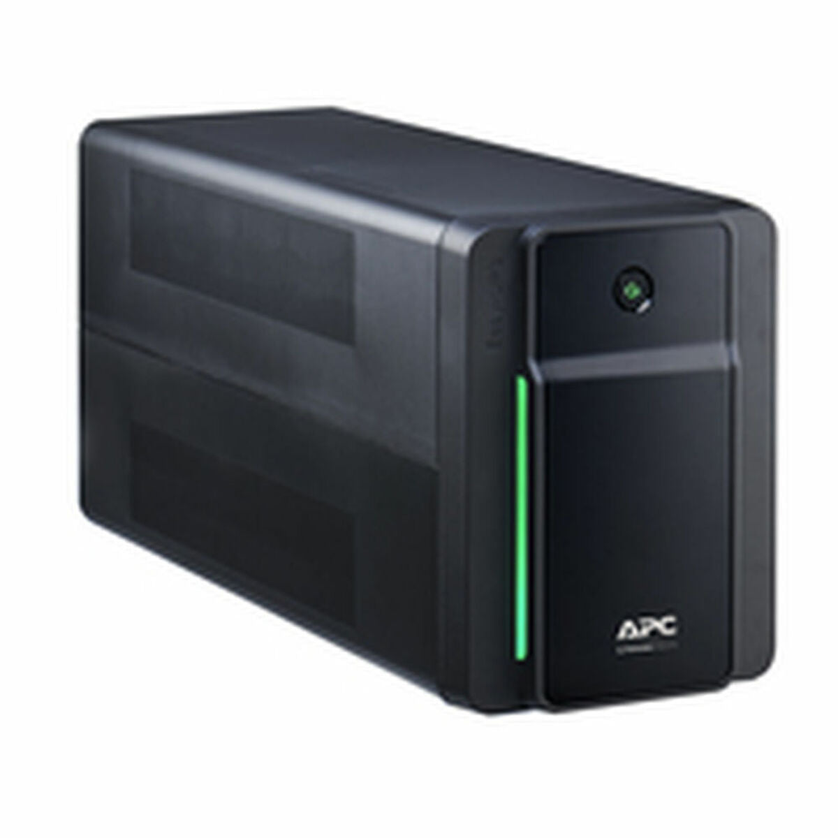 Black APC uninterruptible power supply on a white background. Managed IT Services New York