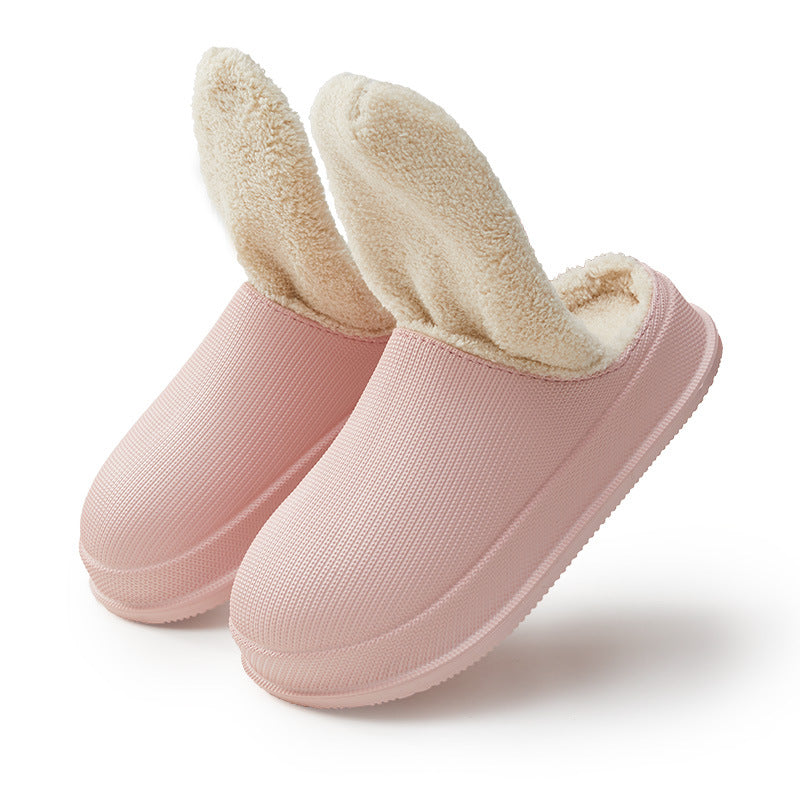 Men's And Women's Waterproof Warm Thick Bottom Non-slip Cotton Slippers