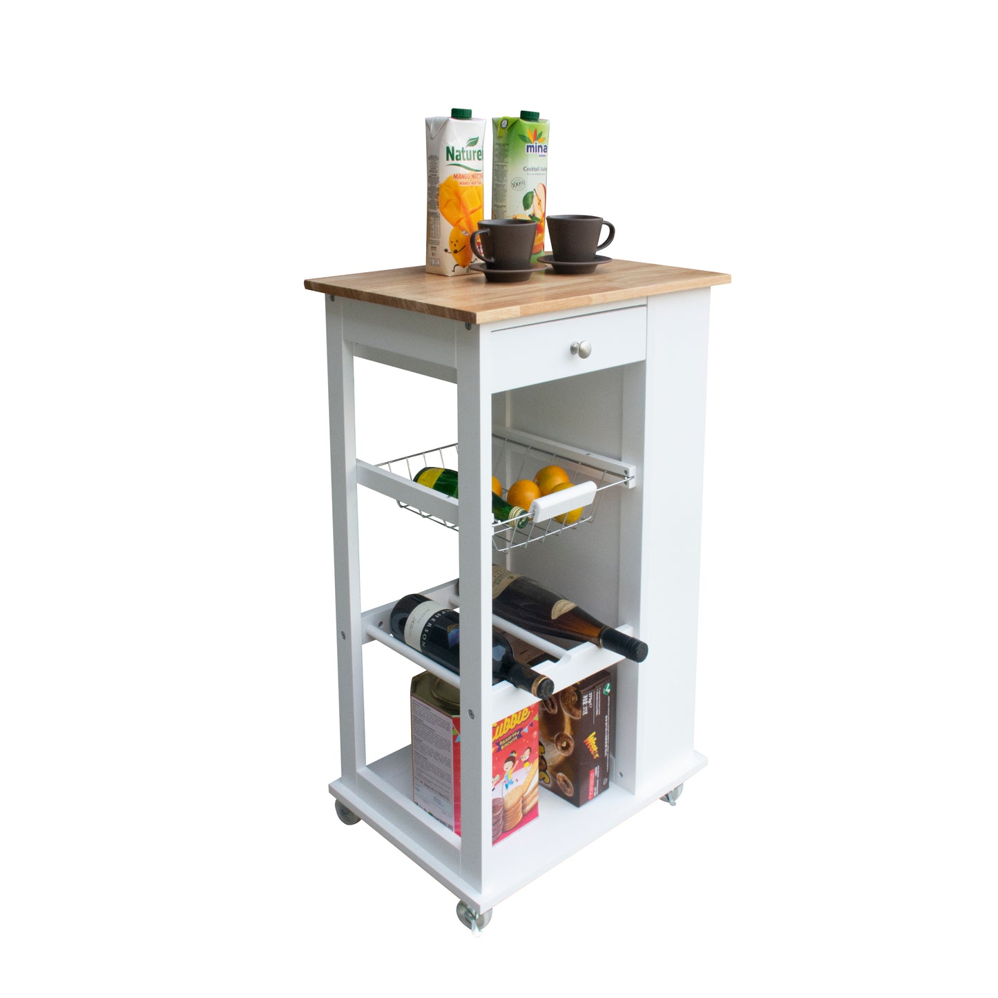 Portable kitchen island with storage. Raee Industries