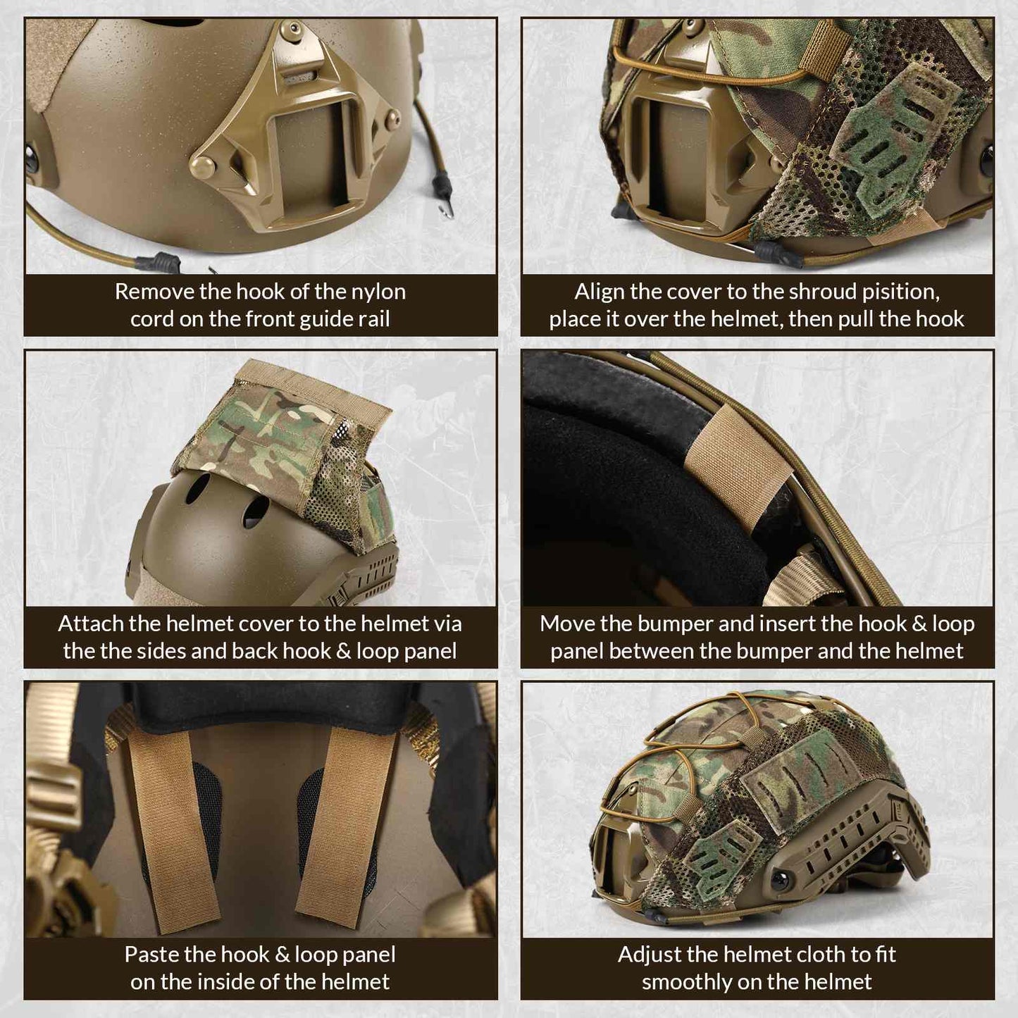 Votagoo Helmet Cover Combo, Tactical Helmet Cover for Fast Helmet-3