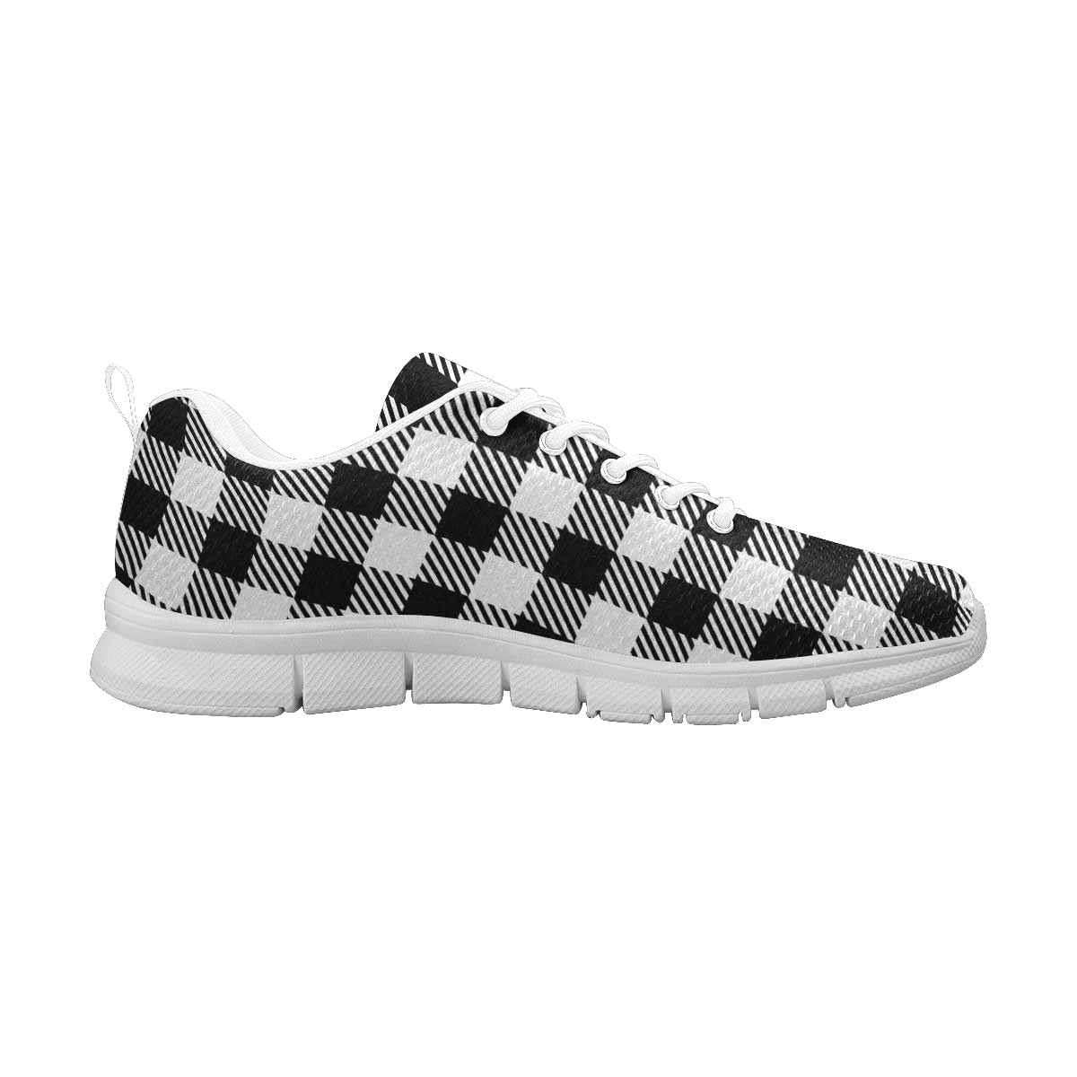 Sneakers For Men, Buffalo Plaid Black And White - S554633