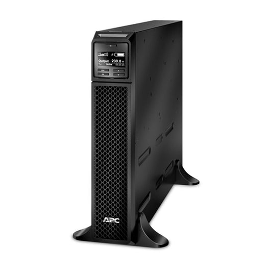 Black APC uninterruptible power supply on a white background. Reliable Home Office UPS