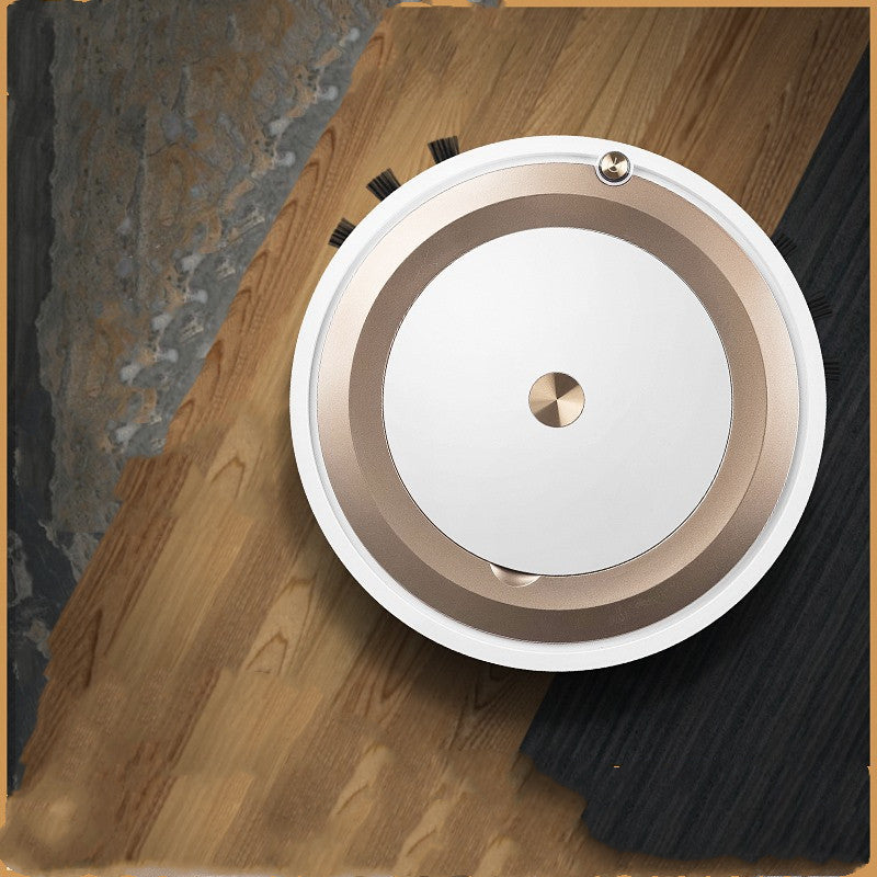Round metallic object on a wooden surface with a textured background