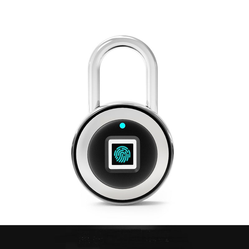 Smart lock with fingerprint sensor on a white background