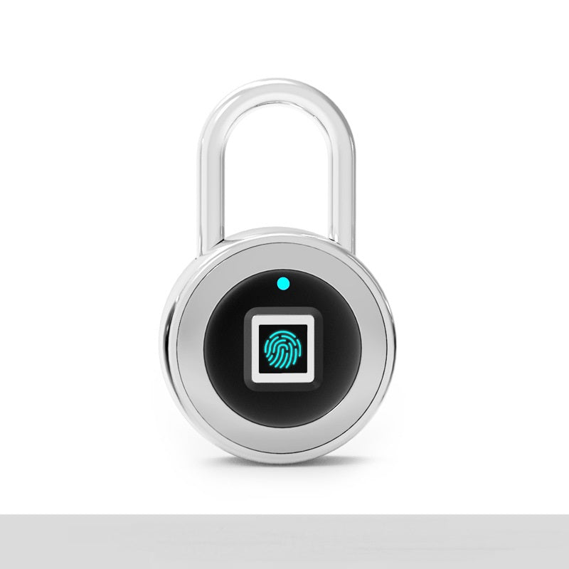 Smart lock with fingerprint sensor on a white background