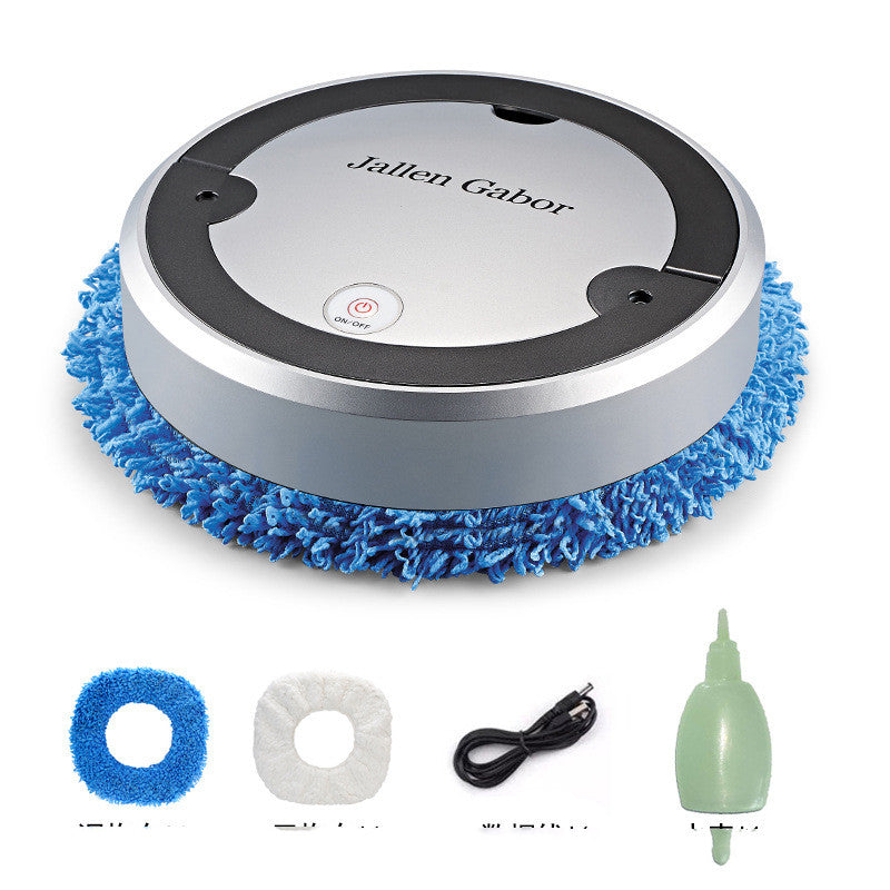 Robotic vacuum cleaner with attachments on a white background