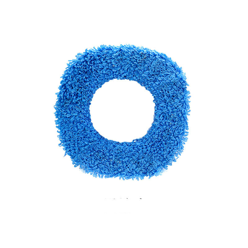 Blue circular object with a white center on a white background