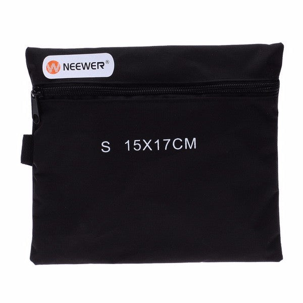 Black pouch with 'Neewer' branding and size label on a white background