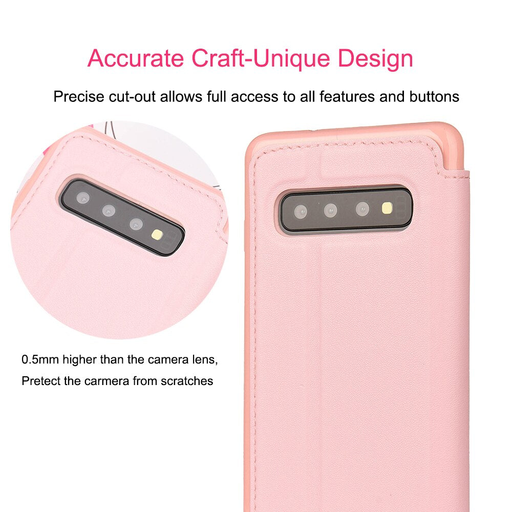 Pink phone case with camera cutout feature on a white background