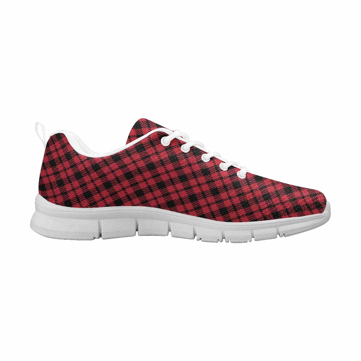 Sneakers For Men,   Buffalo Plaid Red And Black - Running Shoes Dg841