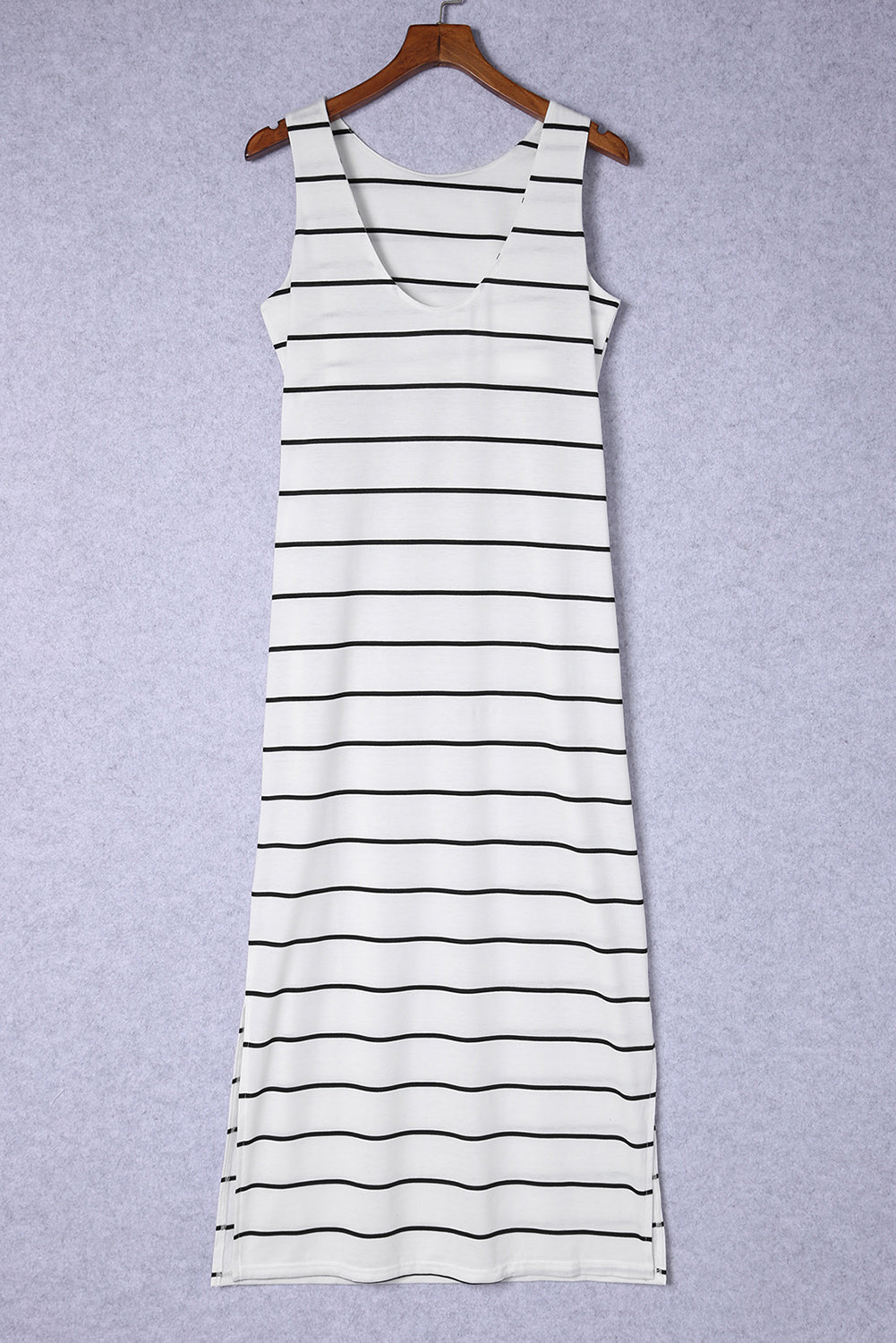 Striped Slit Sleeveless Maxi Dress - Raee-Industries