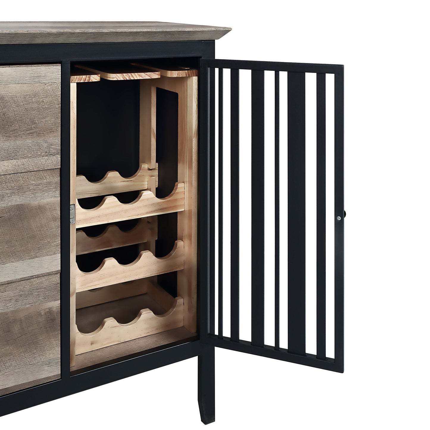 ACME Zudora Server, Antique Oak & Black Finish DN01759