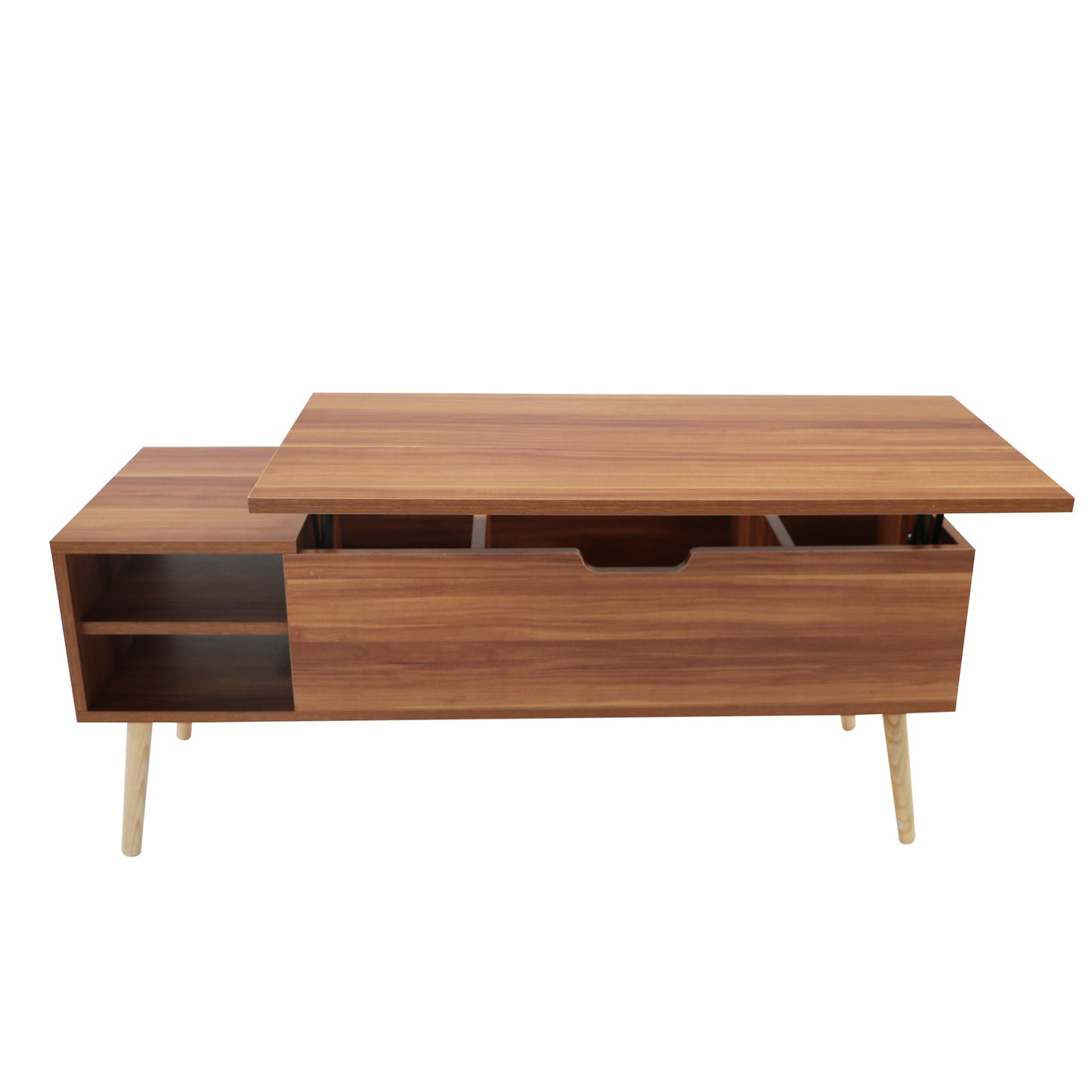 Coffee Table, Accent Furniture Home Decor, Open Storage Shelf, Storage Coffee Table with Hidden Compartment and Adjustable Storage Shelf, Lift Table -top Dining Table for Living room color. Raee-Industries.