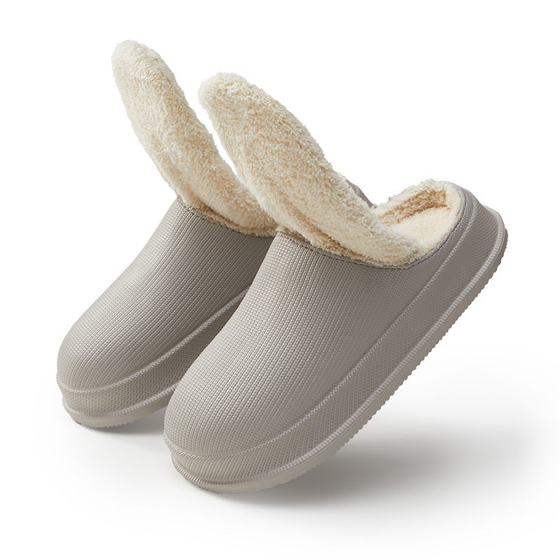 Men's And Women's Waterproof Warm Thick Bottom Non-slip Cotton Slippers