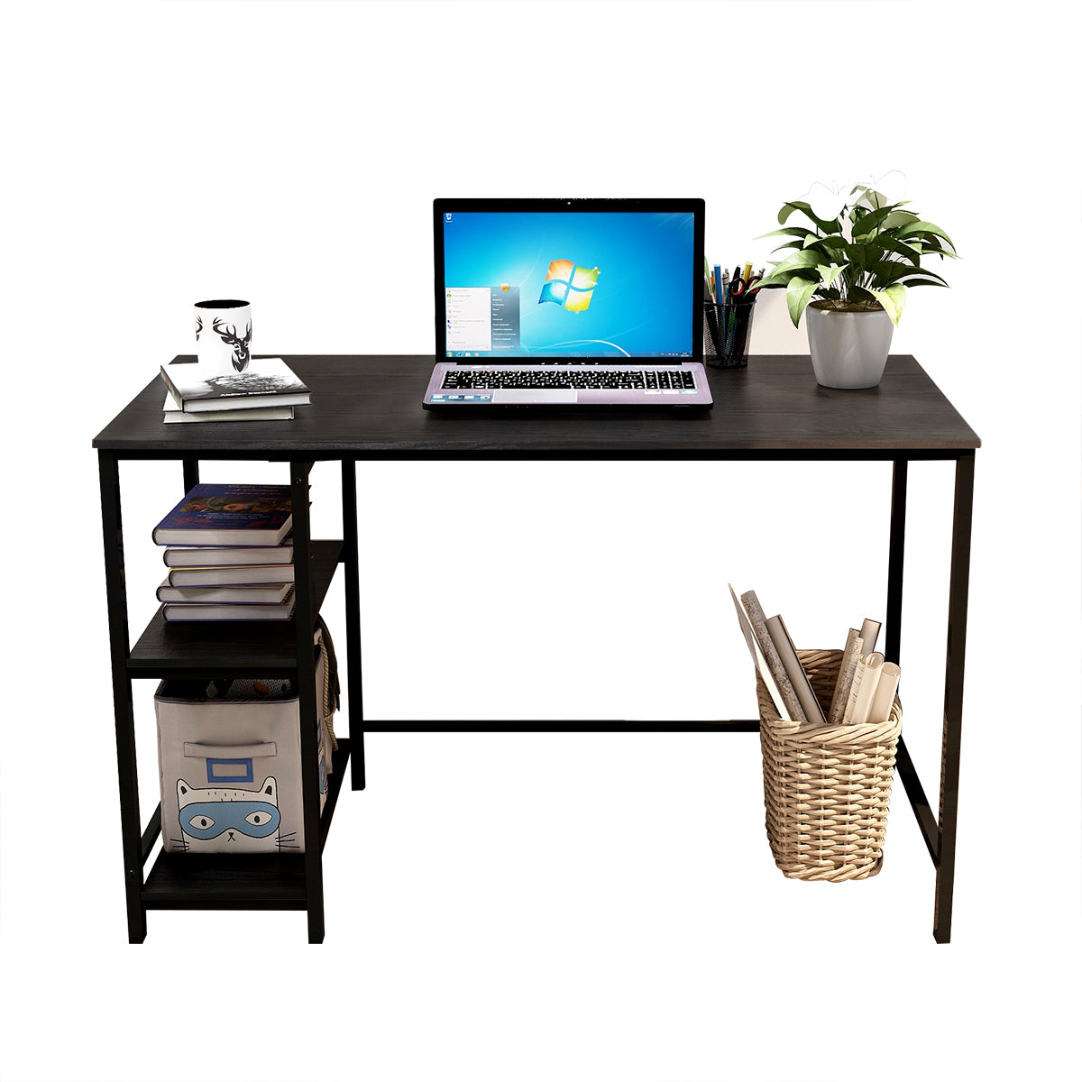 Computer Desk, 47.24 inch Home Office Desk, Modern Simple Style PC Table for Home, Office, Study, Writing,  Black