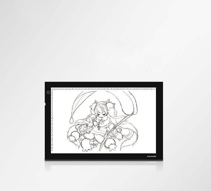 Framed black and white illustration of a character with a sword on a white background