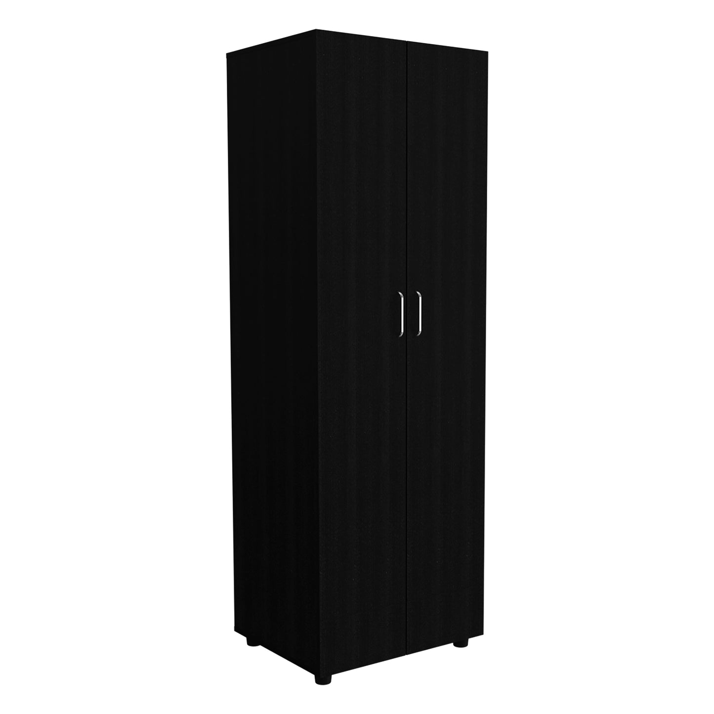 Aurora Armoire, Two Interior Shelves, Rod, Double Door -Black