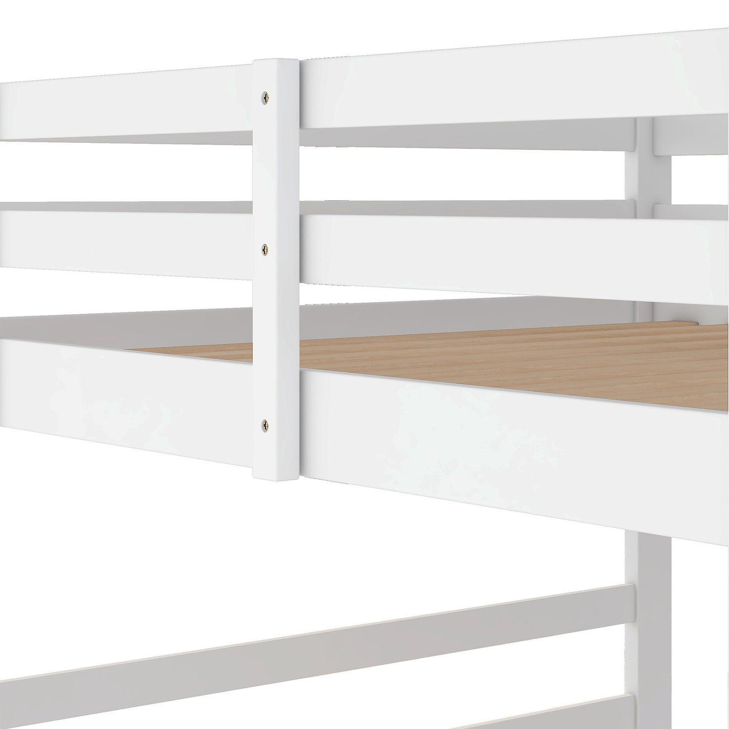 Full Over Full Bunk Bed with Ladder, White (OLD SKU:WF282788AAK)