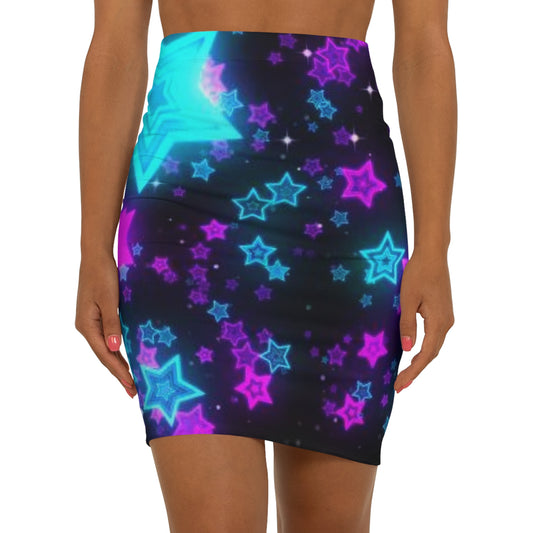 Floral, multi colored, vector pattern mini skirts.