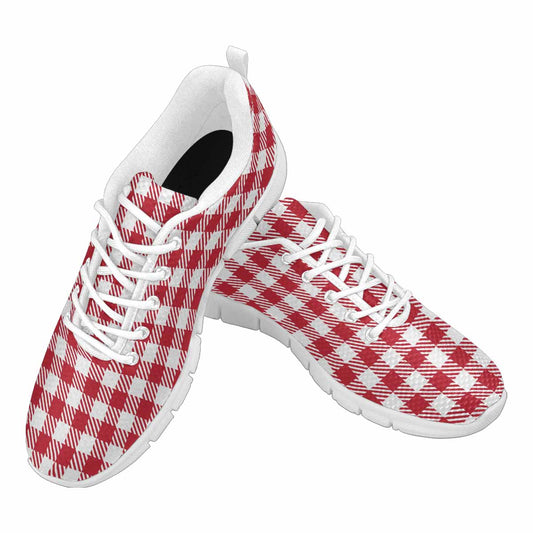 Sneakers For Men,   Buffalo Plaid Red And White - Running Shoes Dg855