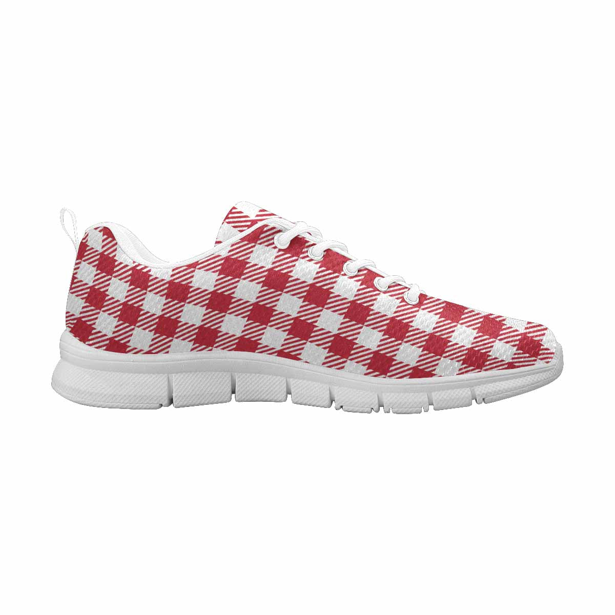 Sneakers For Men,   Buffalo Plaid Red And White - Running Shoes Dg855