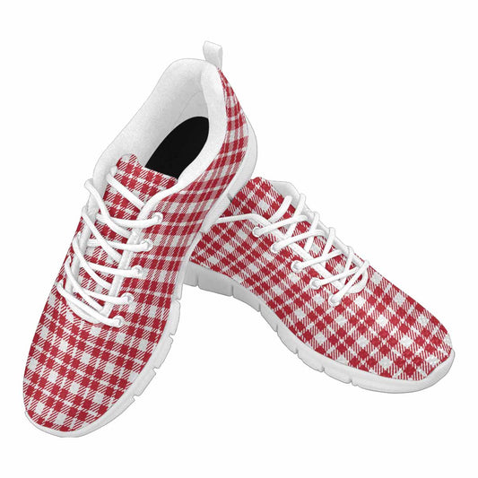 Sneakers For Men,   Buffalo Plaid Red And White - Running Shoes Dg861