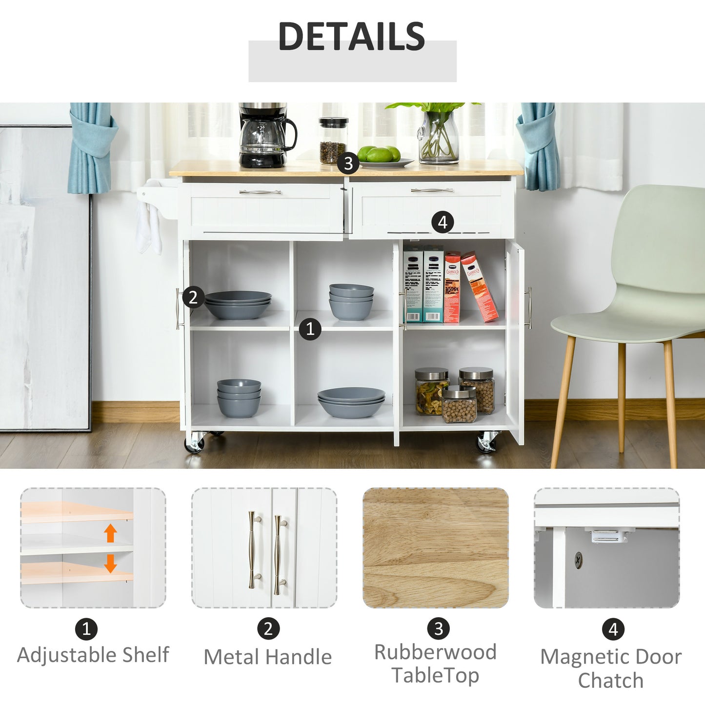 Home Improvement, Mobile Kitchen Cart, Furniture. Raee-Industries.