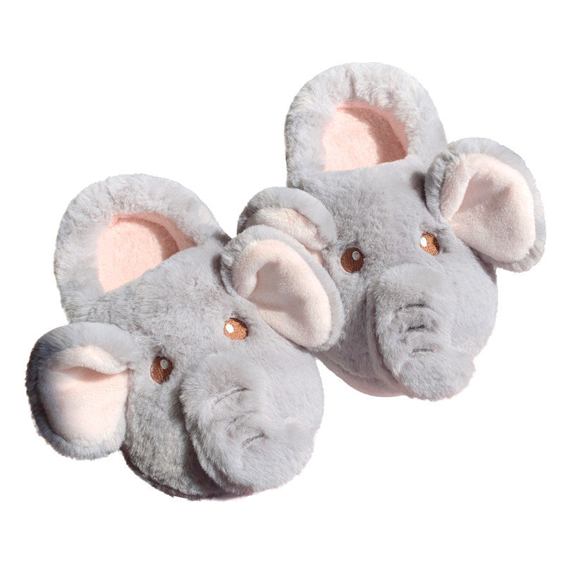 Plush Warm Indoor Cotton Shoes New Creative Three-dimensional Elephant Winter Baotou Cotton Slippers