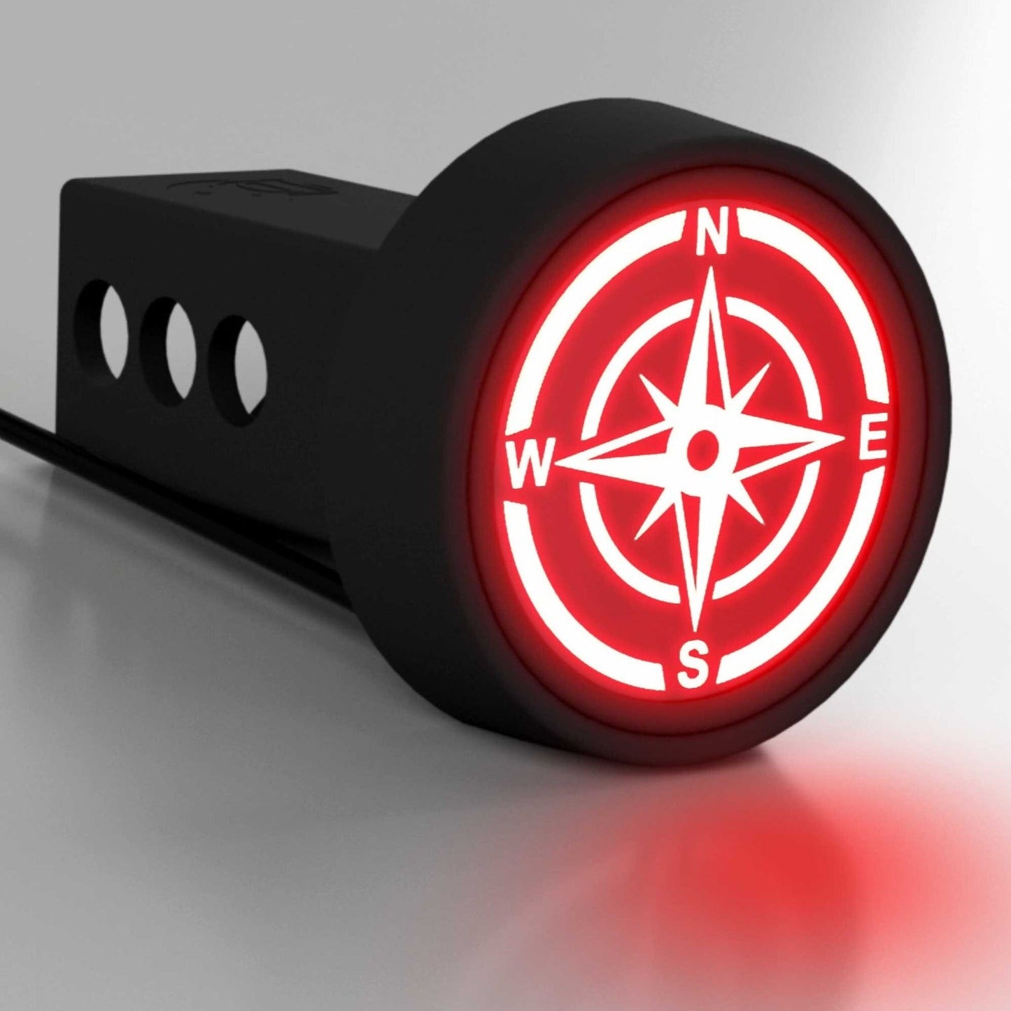 Nautical Compass Adventure Round LED Hitch Cover - Brake Light