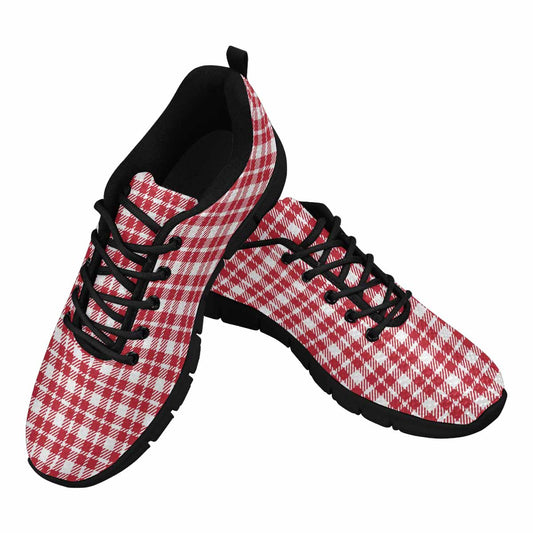Sneakers For Men,   Buffalo Plaid Red And White - Running Shoes Dg860