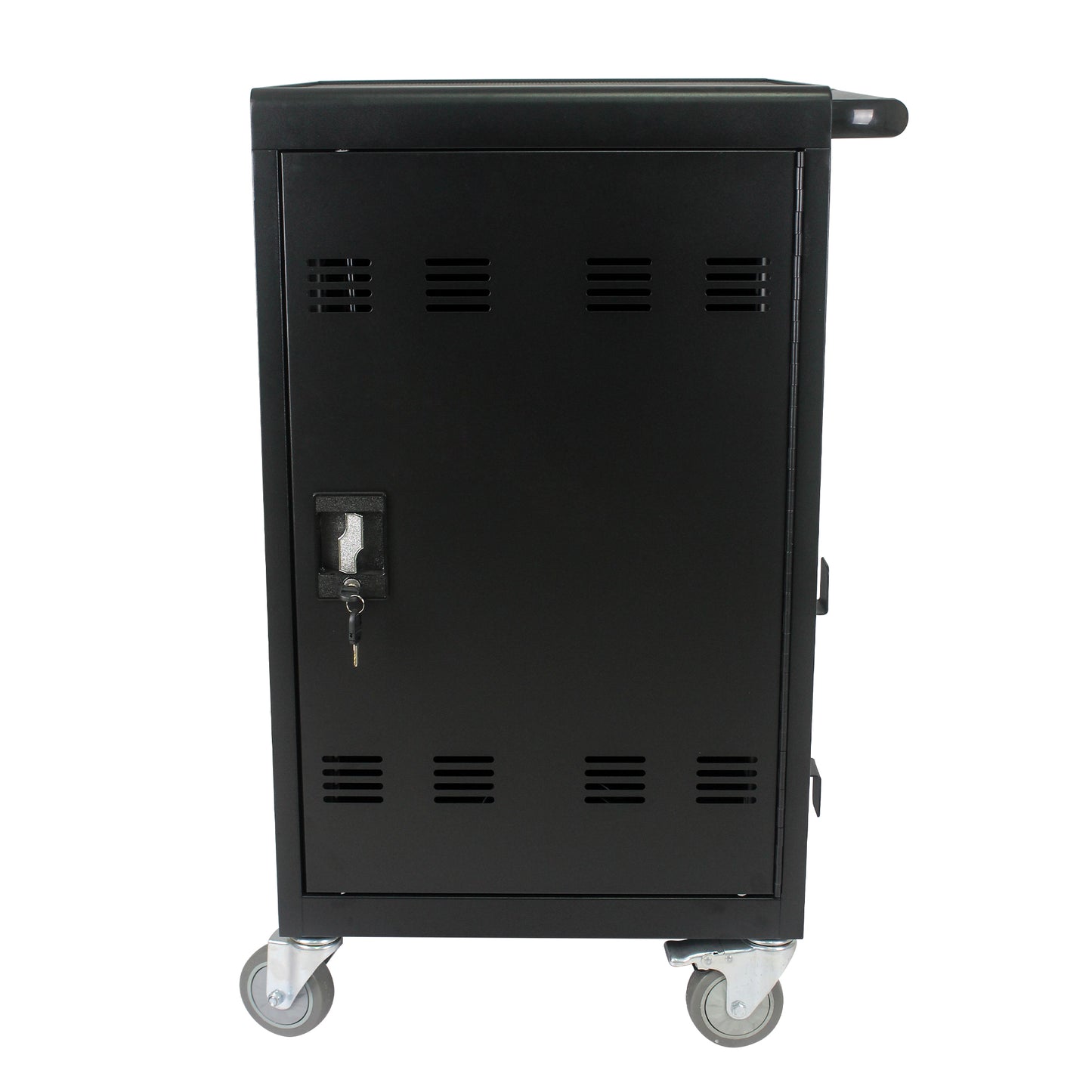 Mobile Charging Cart and Cabinet for Tablets Laptops 30-Device With Combination Lock--Black