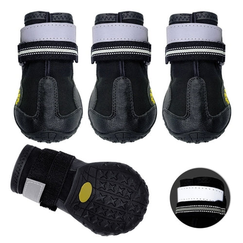 4pcs/set Pet Dog Shoes Reflective Waterproof Dog