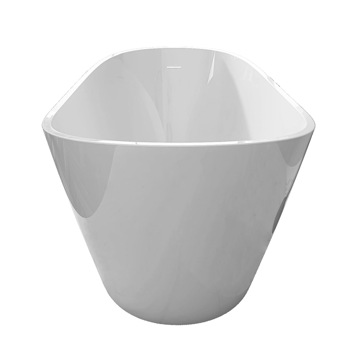 67" Acrylic Free Standing Tub - Classic Oval Shape Soaking Tub, Adjustable Freestanding Bathtub with Integrated Slotted Overflow and Chrome Pop-up Drain Anti-clogging Gloss White