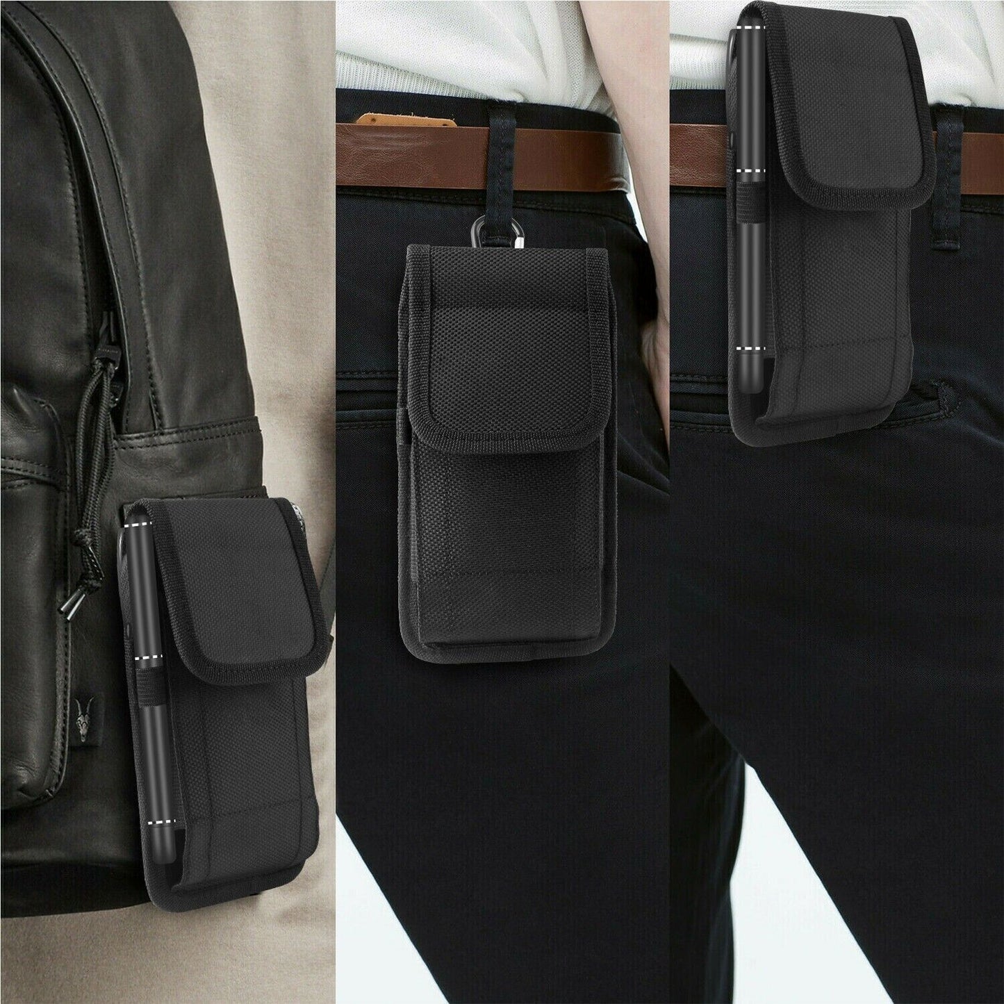 Vertical Cell Phone Holster Pouch Wallet Case With Belt Clip For