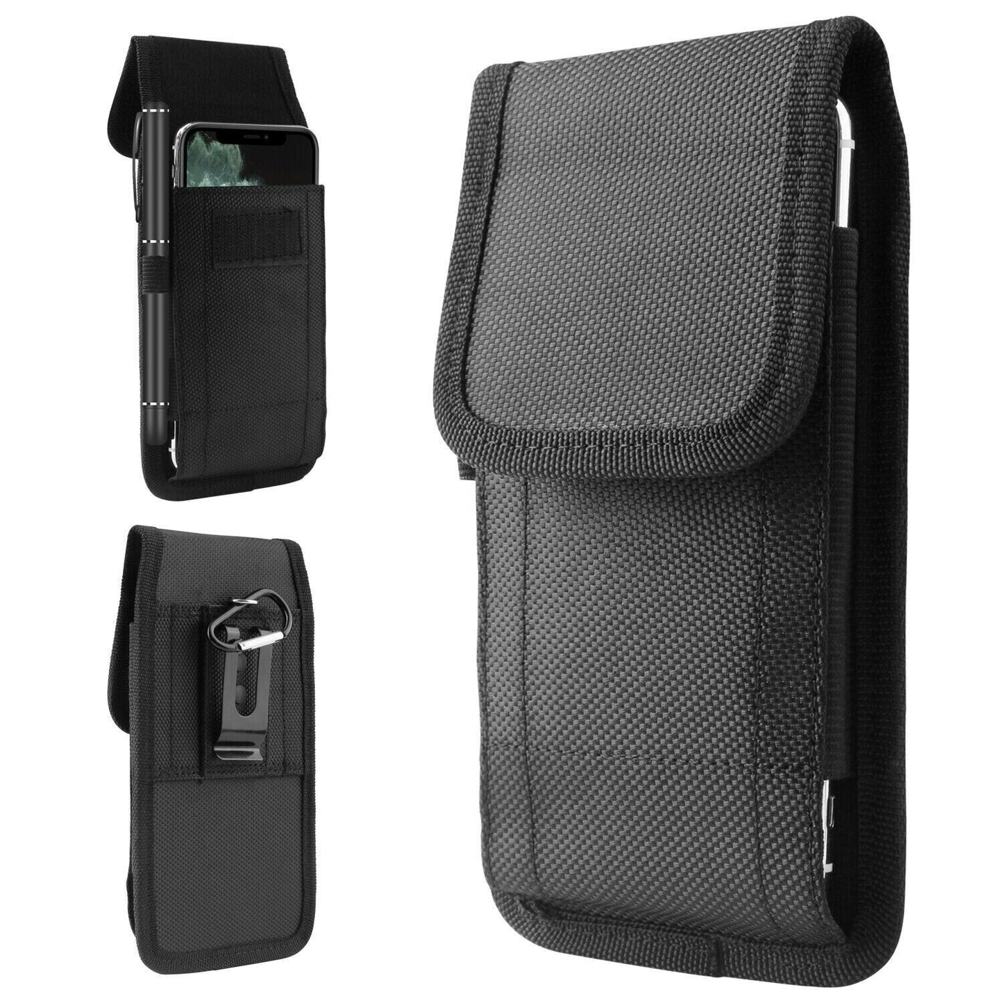 Vertical Cell Phone Holster Pouch Wallet Case With Belt Clip For