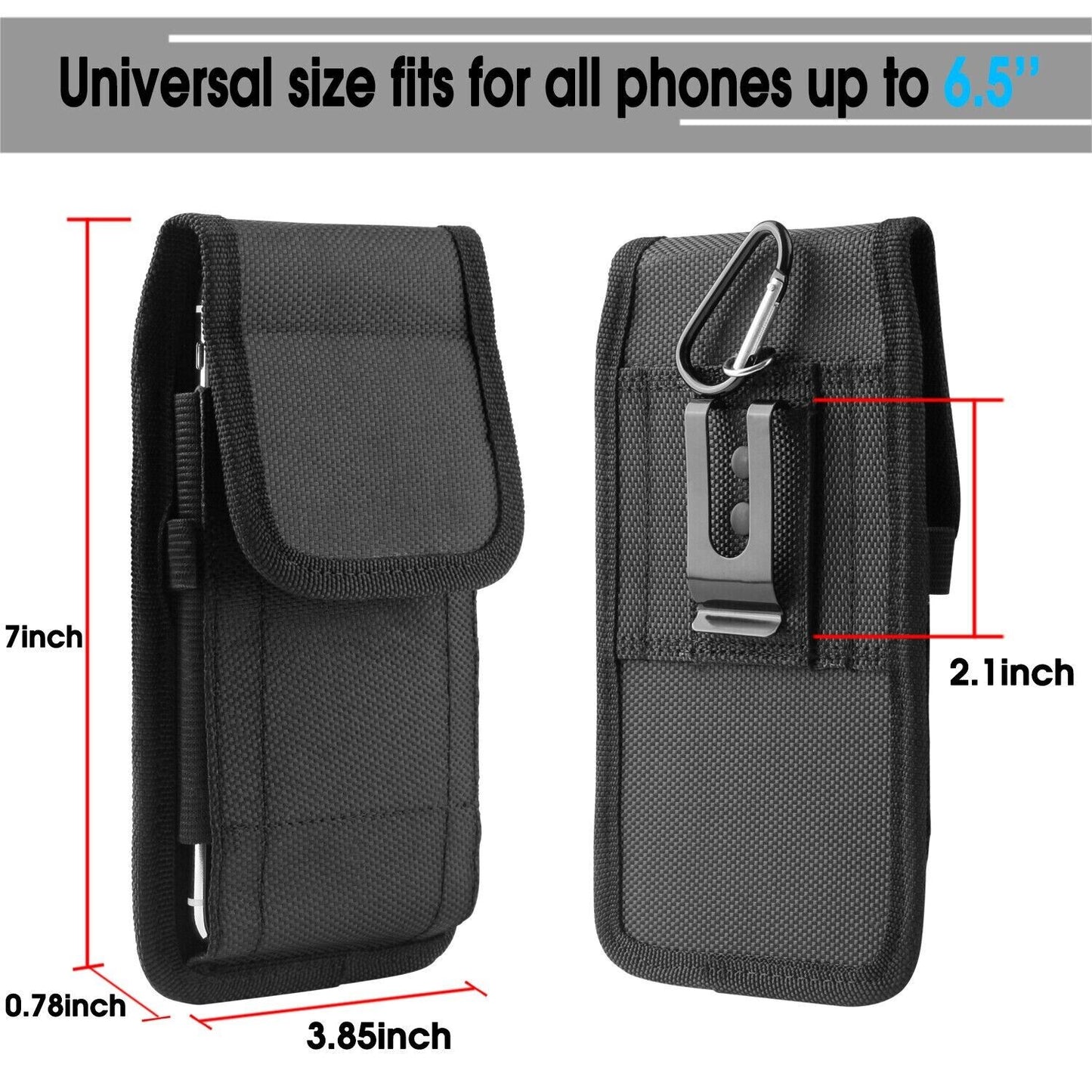 Vertical Cell Phone Holster Pouch Wallet Case With Belt Clip For