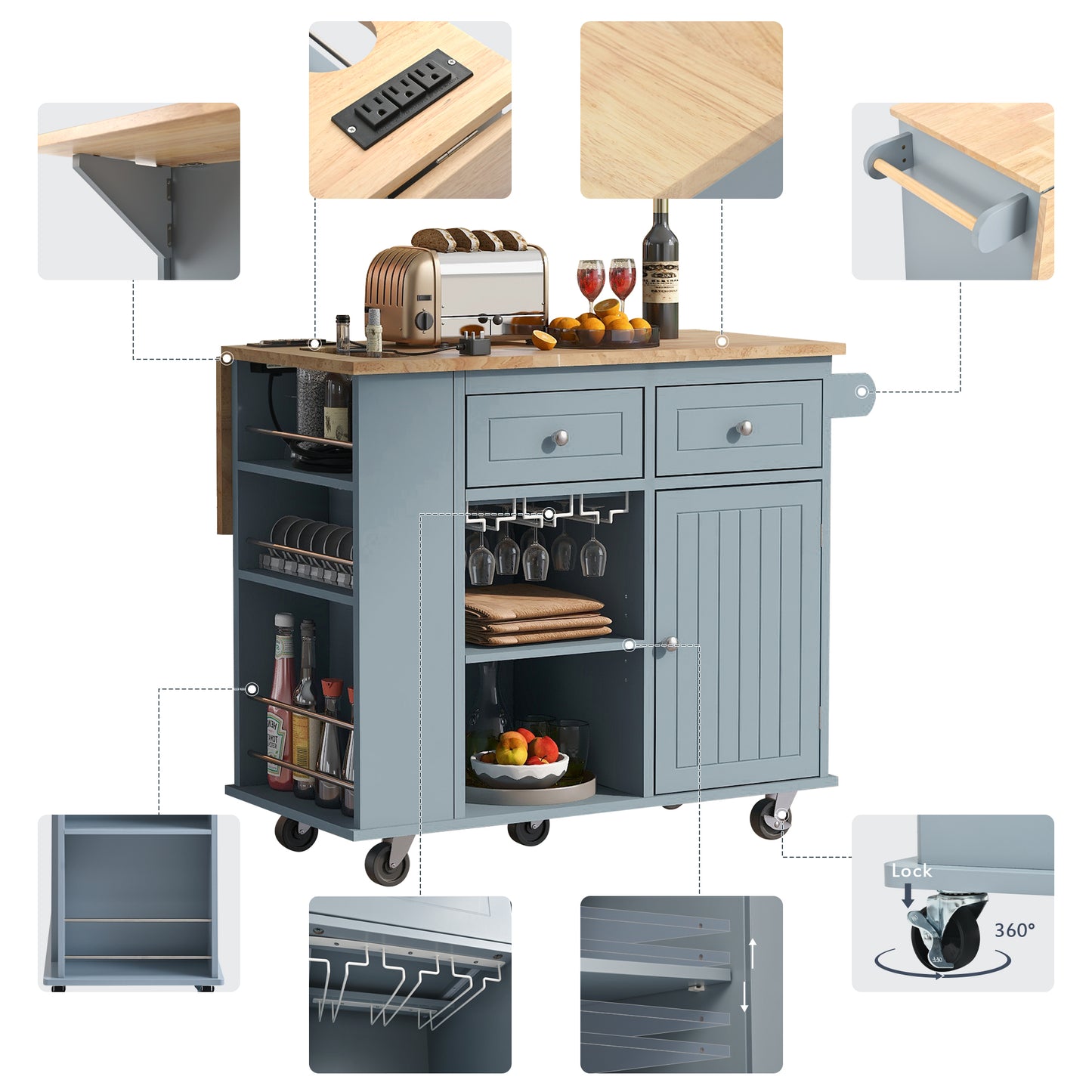 Home Improvement, Mobile Kitchen Cart, Furniture. Raee-Industries.