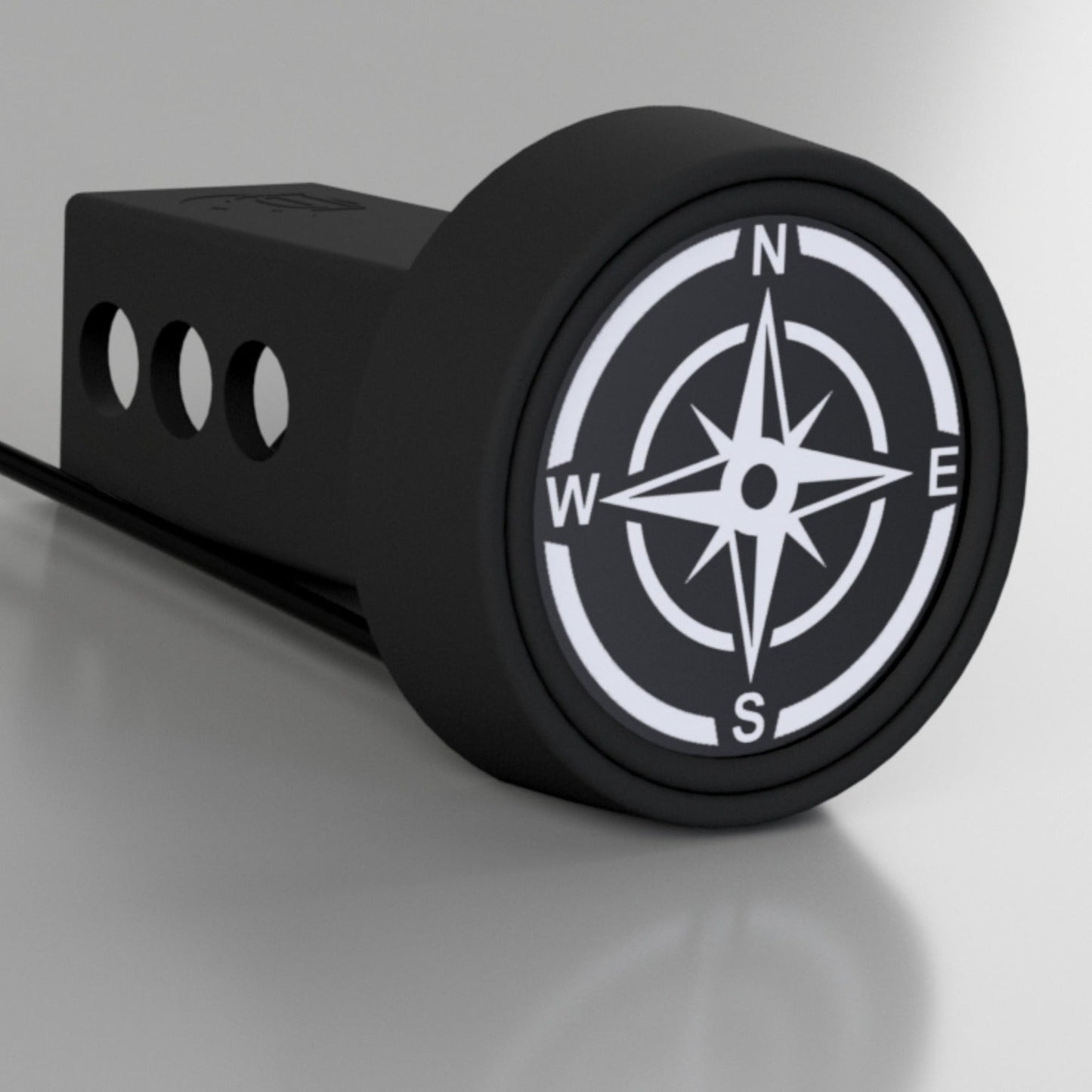 Nautical Compass Adventure Round LED Hitch Cover - Brake Light