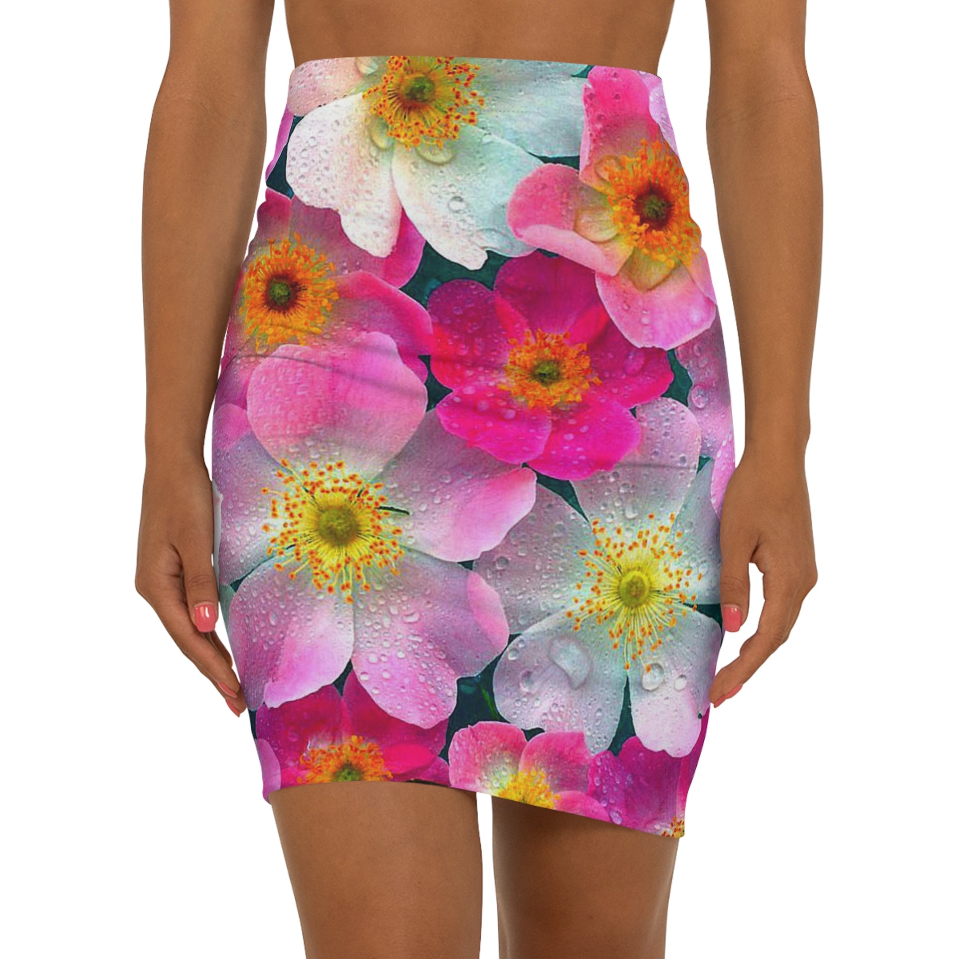 Floral, vector pattern, colorful design mini skirts.