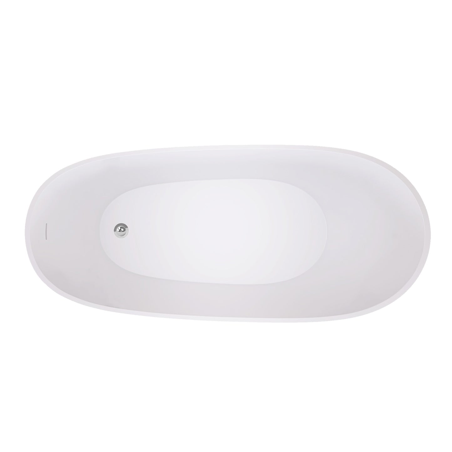 67" Acrylic Free Standing Tub - Classic Oval Shape Soaking Tub, Adjustable Freestanding Bathtub with Integrated Slotted Overflow and Chrome Pop-up Drain Anti-clogging Gloss White