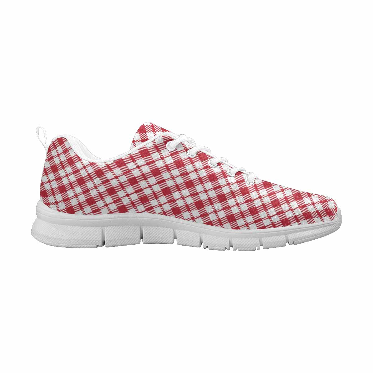 Sneakers For Men,   Buffalo Plaid Red And White - Running Shoes Dg859