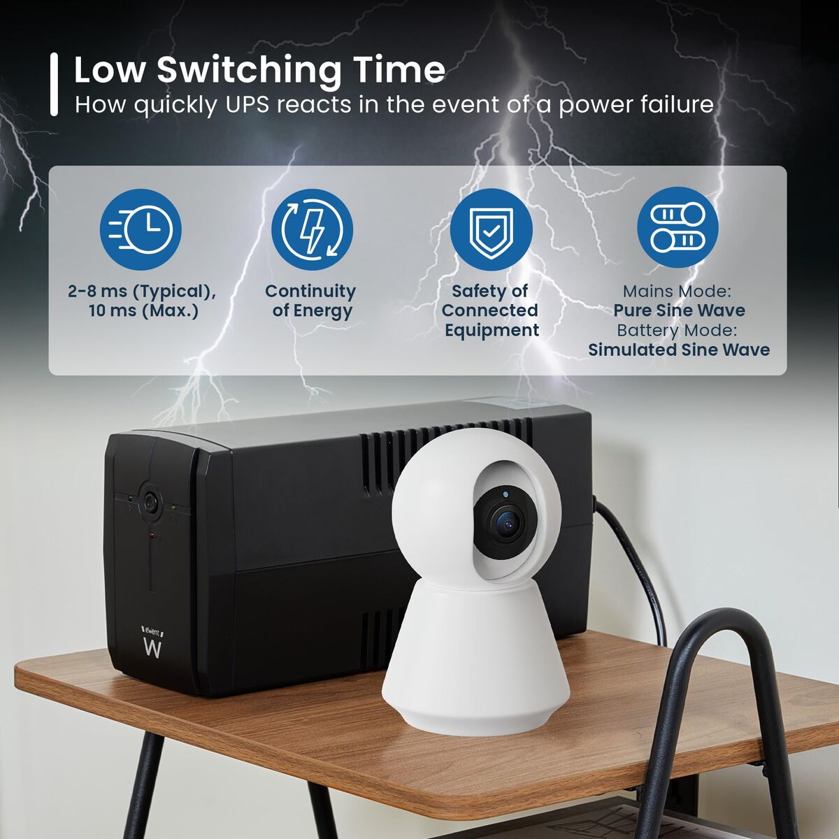 Uninterruptible Power Supply System Interactive UPS Ewent EW3995 390 W-2