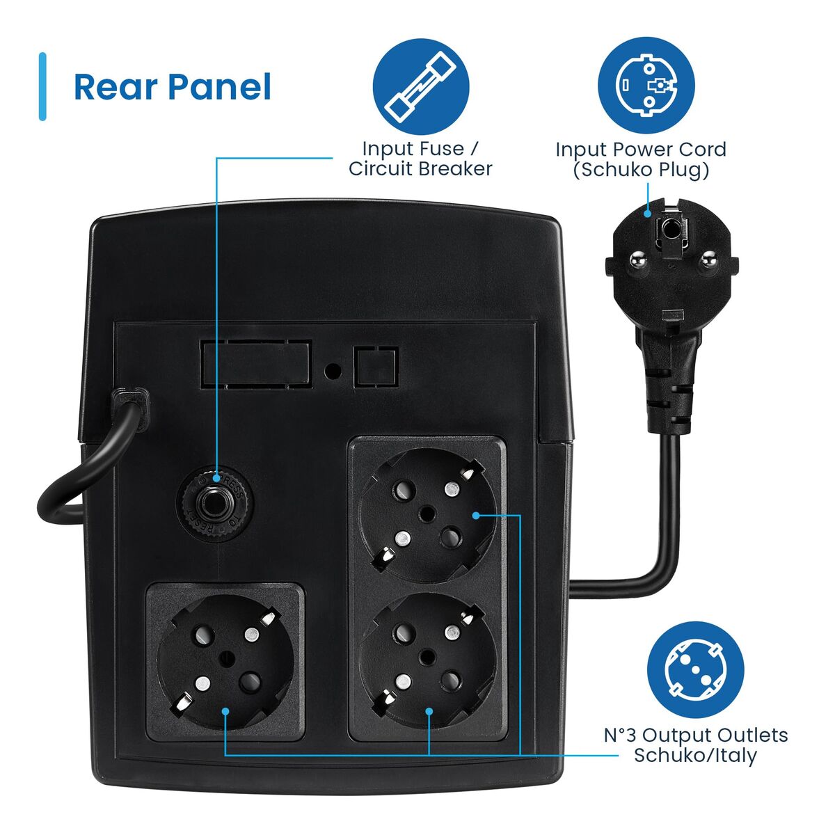 Uninterruptible Power Supply System Interactive UPS Ewent EW3997 720 W-8