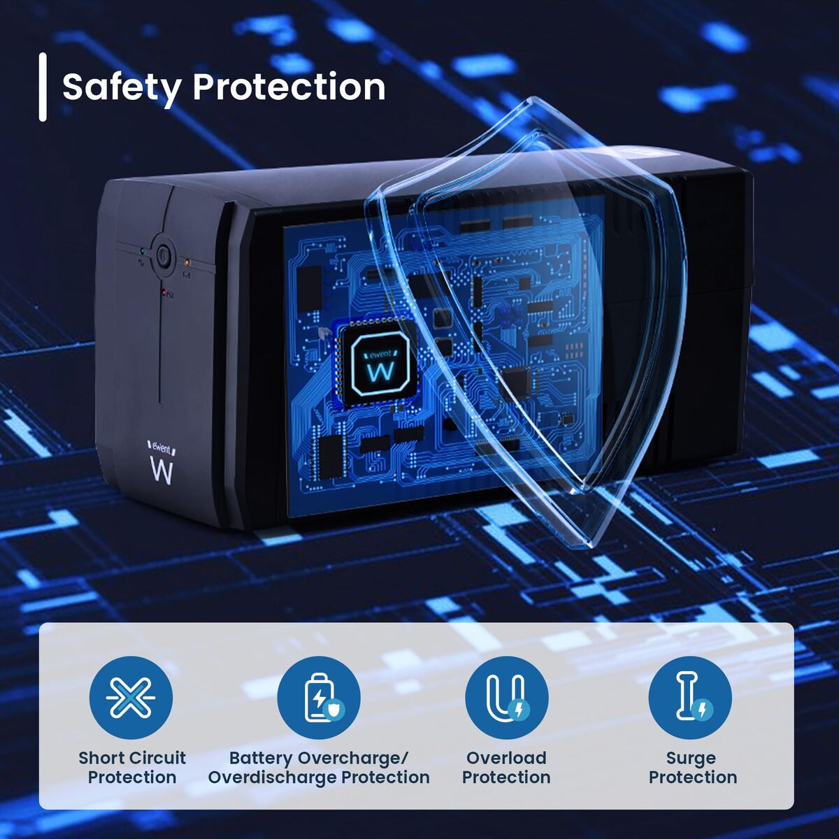 Uninterruptible Power Supply System Interactive UPS Ewent EW3997 720 W-4